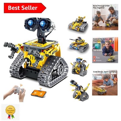 5-in-1 STEM Robot Building Kit - Family Fun for Kids Ages 8-12, Rechargeable