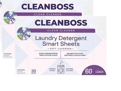 CleanBoss 2pk Powerful Laundry Smart Sheets: Up to 120 Loads-Lavender