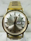 Vintage Timex Men’s Watch Gold Tone Manual Wind Day Date Excellent Running