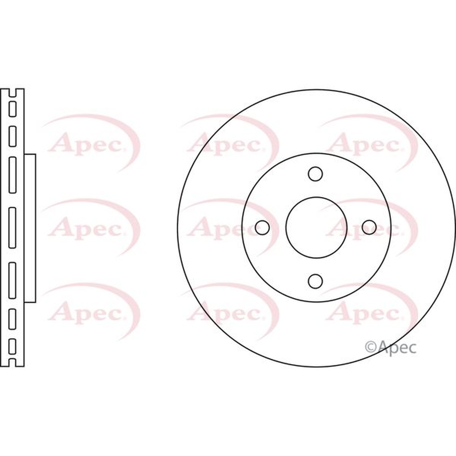 Apec Red Front Brake Disc DSK2670 - OE High Quality Precision Engineered Part
