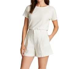 Lauren Ralph Lauren Women's 100 Linen White Shorts Chino Coastal Casual sz 10