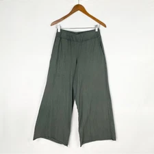 Gaia Conceptions Mimosa Pant Pockets Straight Leg High Rise Size Large Olive