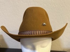 Stetson XXX 3X Beaver Fur Felt VTG Cowboy Hat Tan Western 6 3/4 Made USA