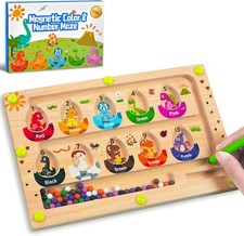 Montessori Toys Busy Board Travel Toys for Toddlers Kids Wooden Magnetic Colo...