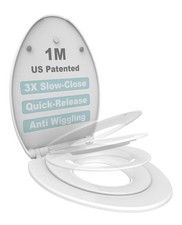 1M Family Toilet Seat, Slow Close Quick Releasing Tech With Toddler Seat Attac