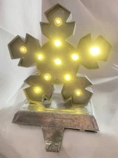 Vintage Metal Light Up Star Christmas Stocking Holder