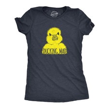 Camiseta para mujer Ducking Mad divertida camiseta de pato amarillo enojado para dama