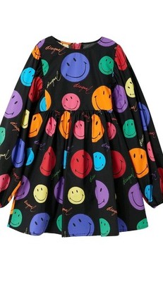 Desigual Happy Faces Girls Dress Size 13-15 Long Sleeves