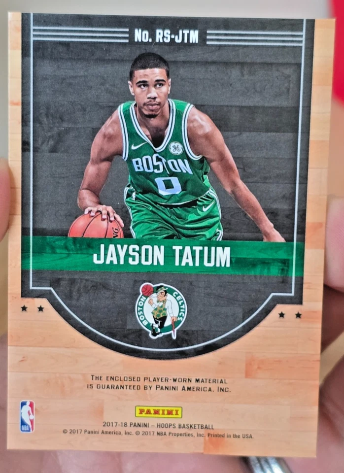 2017-18 Panini Hoops Jayson Tatum RS-JTM /25 Rookie Patch - Game Worn! - Image 2 of 3