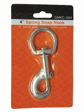 WorldWide Sales Online Valley 4 Inch Spring Snap Hook, Zinc Plated, Swivels