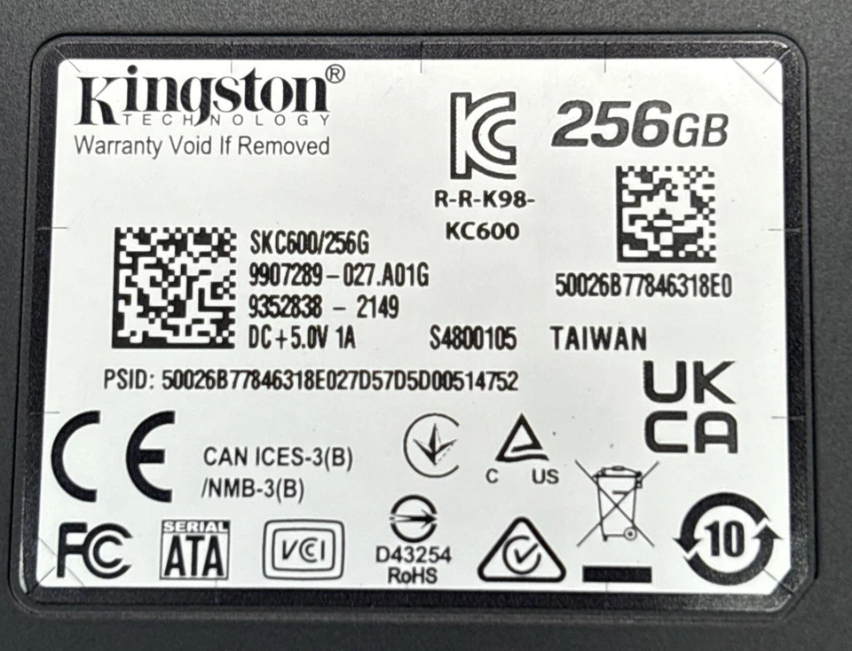 Kingston SKC600/256G SSD de 256 GB 2,5" SATA 6 Gb/s Foto 3 de 3