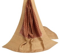 Sushila Vintage Brown Dupatta 100 Pure Silk All Over Woven Floral Long Stole