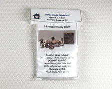 Dollhouse Quarter Scale Furniture Kit DIY Victorian Dining Room Set 1:48