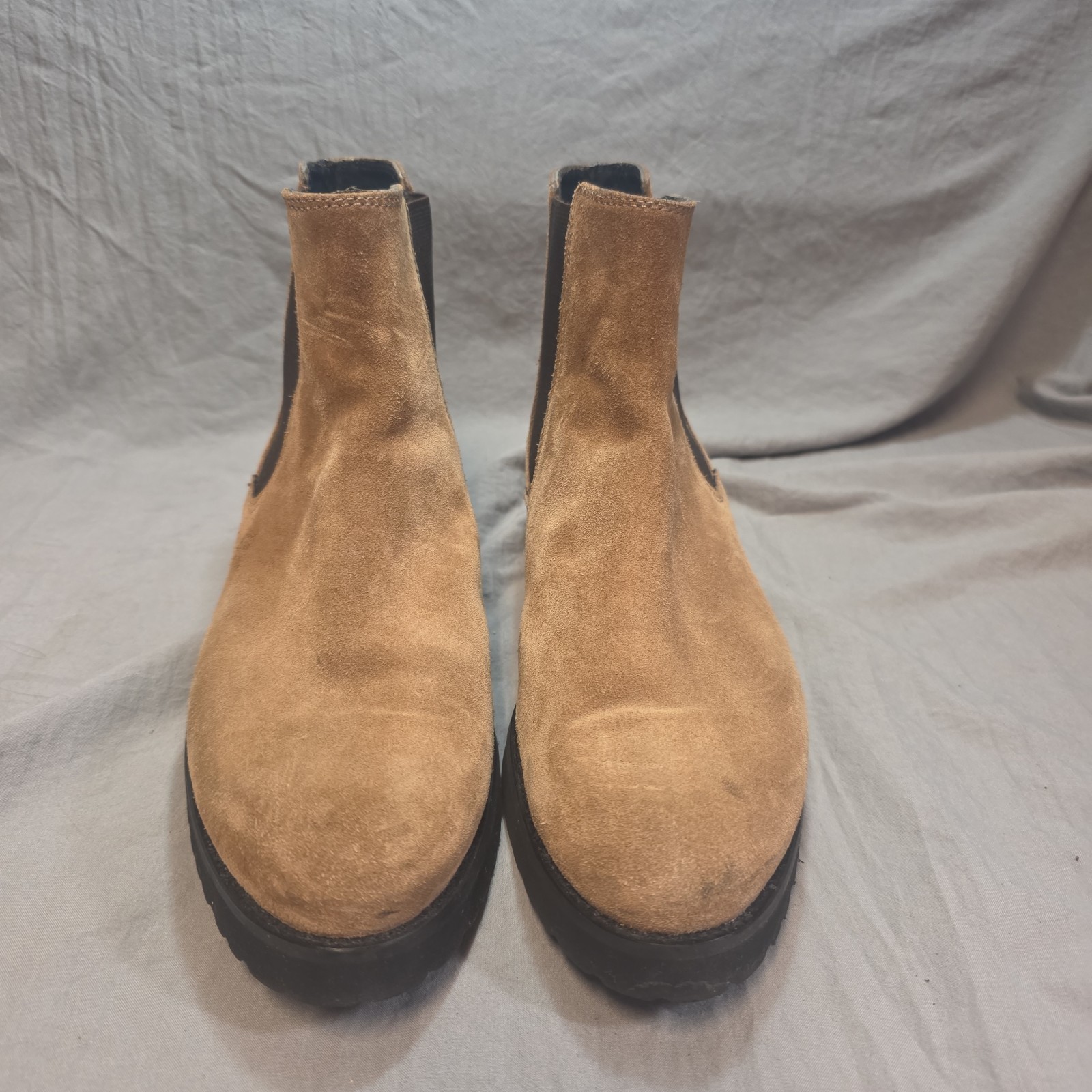Ann Mashburn Chelsea Boots Women 8M Shoes Brown Suede Slip on Stretch Comfort