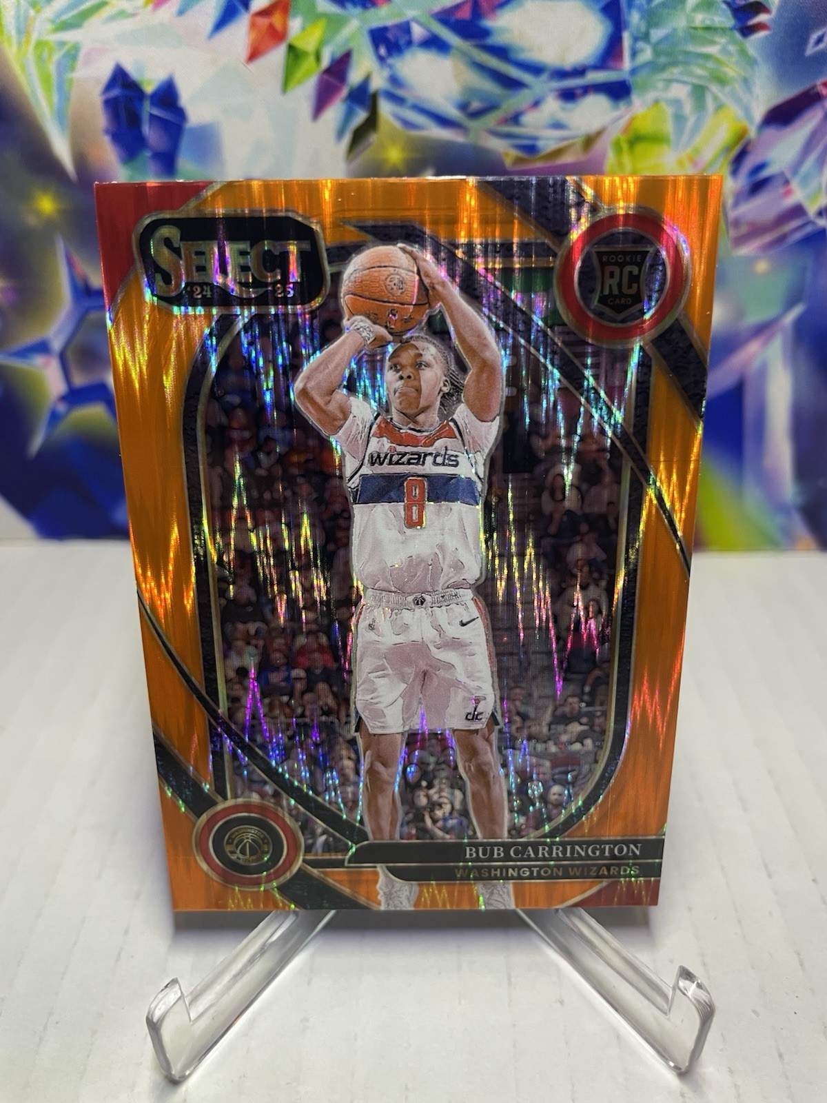 2024-25 Panini Select - Courtside Bub Carrington #266 Orange Flash Prizm (RC)