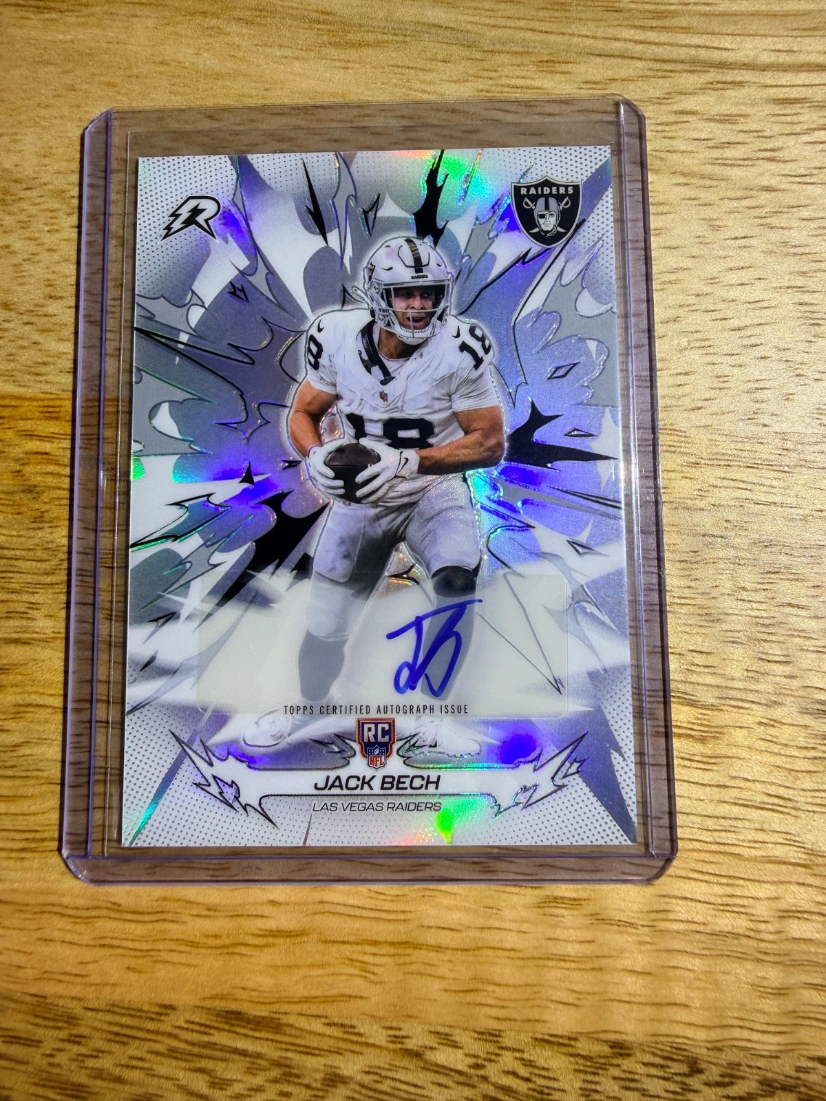 Topps 2026 Resurgence Jack Bech RC Refractor Auto #148 Las Vegas Raiders
