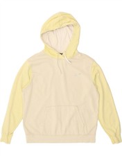 NIKE Womens Oversized Hoodie Jumper UK 14 Medium Yellow Colourblock Cotton CM22