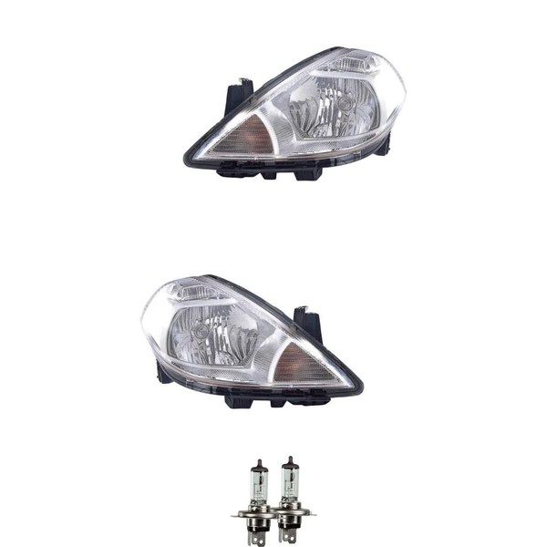 Halogen Scheinwerfer Set H4 FüR Nissan Tiida Stufenheck SchräGheck Inkl Lampen-image