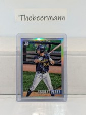 Hedbert Perez /199 2021 Bowman Heritage Prospects Chrome Refractor #212 Brewers