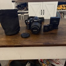 Nikon D3200 DX Digital SLR Camera Black 3x Zoom 18-55mm Lens Autofocus