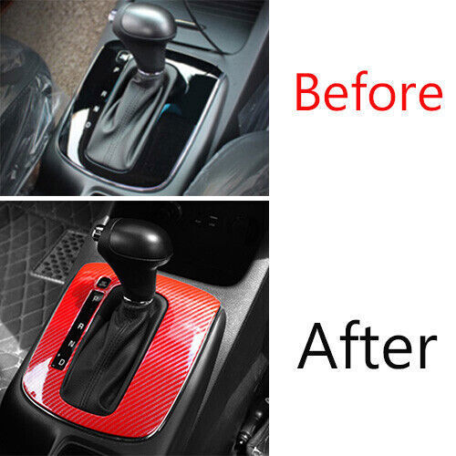 Car Middle Console Gear Shift Panel Trim Fit For Kia K3 2017-18 Red Carbon Fiber - Picture 4 of 8