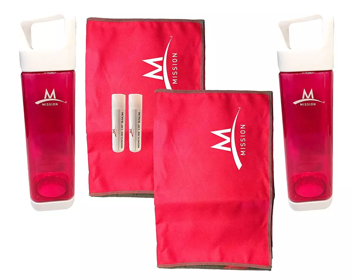 Mission Fuel Cool Set of 2 Water Bottles Cooling Towels