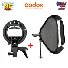 US Godox 60x60cm Foldable Studio Softbox S-Type Bracket Bowens Mount Holder Kit