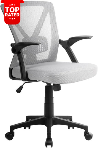 Ergonomic Office Chair Grey Mesh Lumbar Support Adjustable Mid Back Swivel - Picture 12 of 12