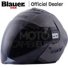 CASCO BLAUER JET MOTO SCOOTER DOPPIA VISIERA REAL MONOCHROME TITANIO OPACO 
