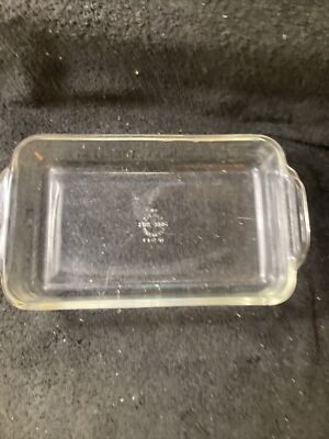 Vintage Fire King 410 Clear Glass 1.5 Qt. Casserole Dish Handles 12'' x 6.5'' USA