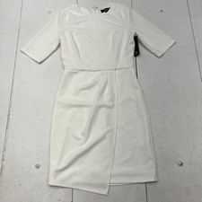 Lulus White Westwood Half Sleeve Sheath Dress Asymmetrical Hem Women’s Size S