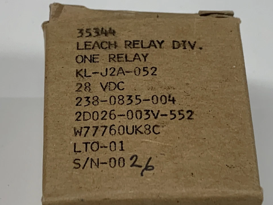 Leach KL-J2A-052 Magnetic Latch Relay 4PDT 10A 28VDC 450OHM 400HZ - Image 3 of 4