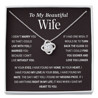 To My Wife Necklace, Gift For Wife, Anniversary Gift For Wife, Christmas Gift