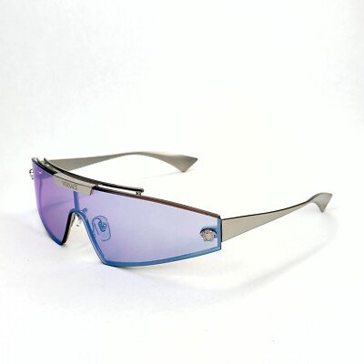VERSACE 2265 HORIZON SHIELD Medusa Silver Purple Clip On 2 Lens
