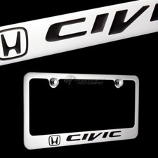 Honda Civic Chrome Plated Brass License Plate Frame Officially Licensed New