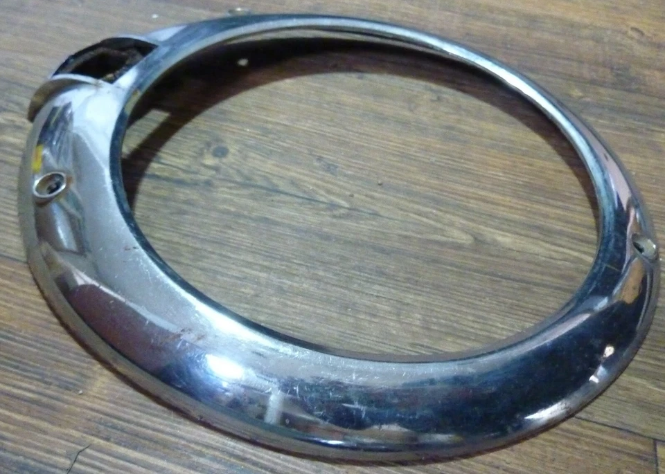 1942 42 Nash Ambassador 600 Deluxe Headlight Headlamp Bezel Door Chrome OEM  - Image 2 of 4