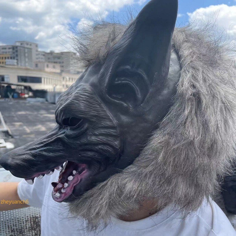 Halloween Werewolf Mask Costume Big Bad Bloody Howling Wolf Mask and