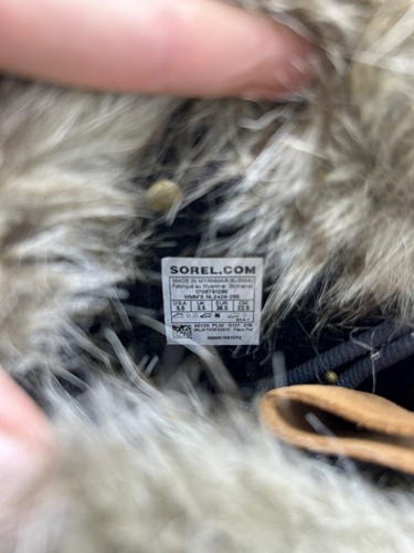 Sorel Snow Boots Womens 5.5 Joan Arctic Tall Tan Suede Navy Waterproof Faux Fur - Picture 7 of 10