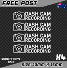 Dash Cam X4 Sticker Decal Vinyl Car Window Camera Recording Dashcam Warning GPS