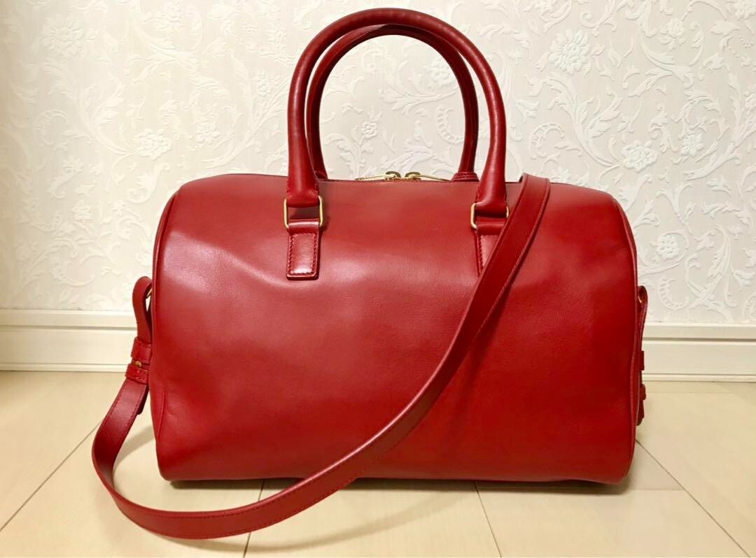 Borsa a tracolla Saint Laurent Duffle 6 in pelle 2 vie Boston rossa usata