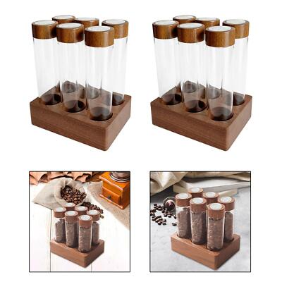 Kaffeebohnen Reagenzgläser Kaffeebohnenspender transparent mit Holzständer Tee