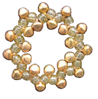 Funky JINGLE BELLS BRACELET Holiday Music Christmas Novelty Costume Jewelry-GOLD
