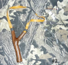 Hand carved wooden slingshot catapault. Signed. Wild Grape! 3M glasses included.