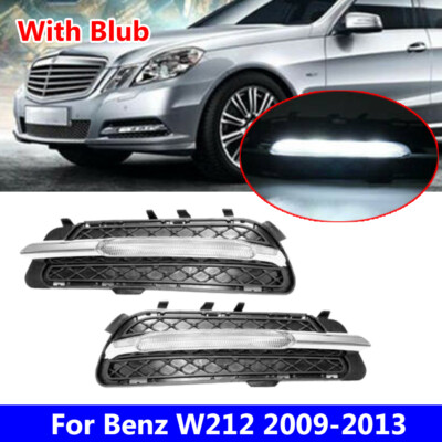 LED Daytime Running Light DRL Fog Lamp Cover For Benz W212 E250 E300 E350 09-13