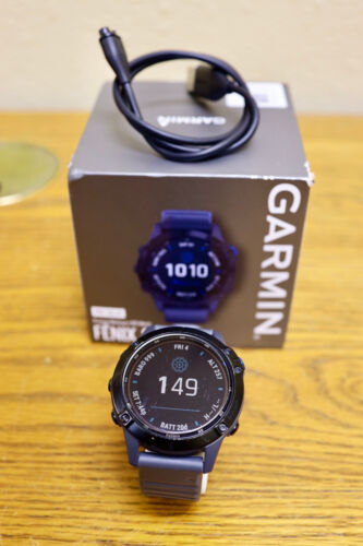 Garmin Fenix 6 Pro Solar, Titanium, 51mm Carbon Gray Multisport GPS Watch