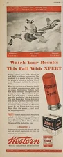 1947 Print Ad Western Xpert Shotgun Shells Game Birds in Flight