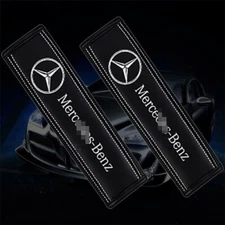2Pcs Fit for Mercedes-Benz Car Seat Belt Cover Shoulder Cushion Pad Real Leather