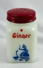 Vintage Hazel Atlas Milk Glass Dutch Woman Girl Goose Spice Shaker (GINGER)