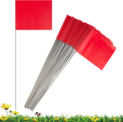 Marking Flags Marker Flags for Lawn 50Pack, 4 * 5 * 15 Inch Red PVC Small