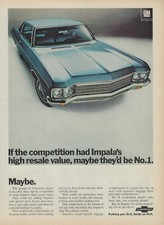 1970 Chevy Impala Ad Sport Coupe 350 400 454 Vintage Magazine Advertisement 70
